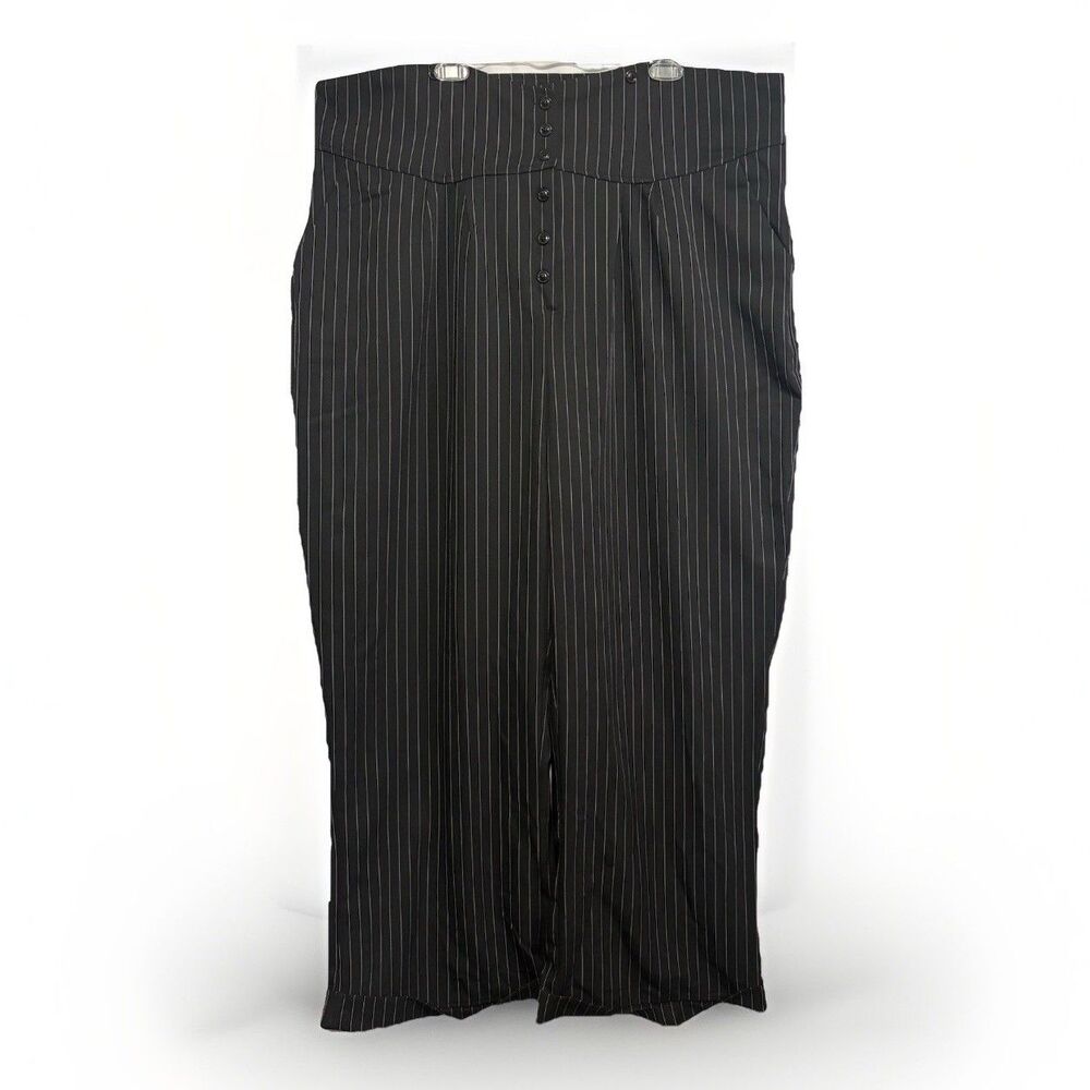 Unique Vintage Thelma High Waisted Trousers Size 3X 24W-26W Pin Stripe 1930s